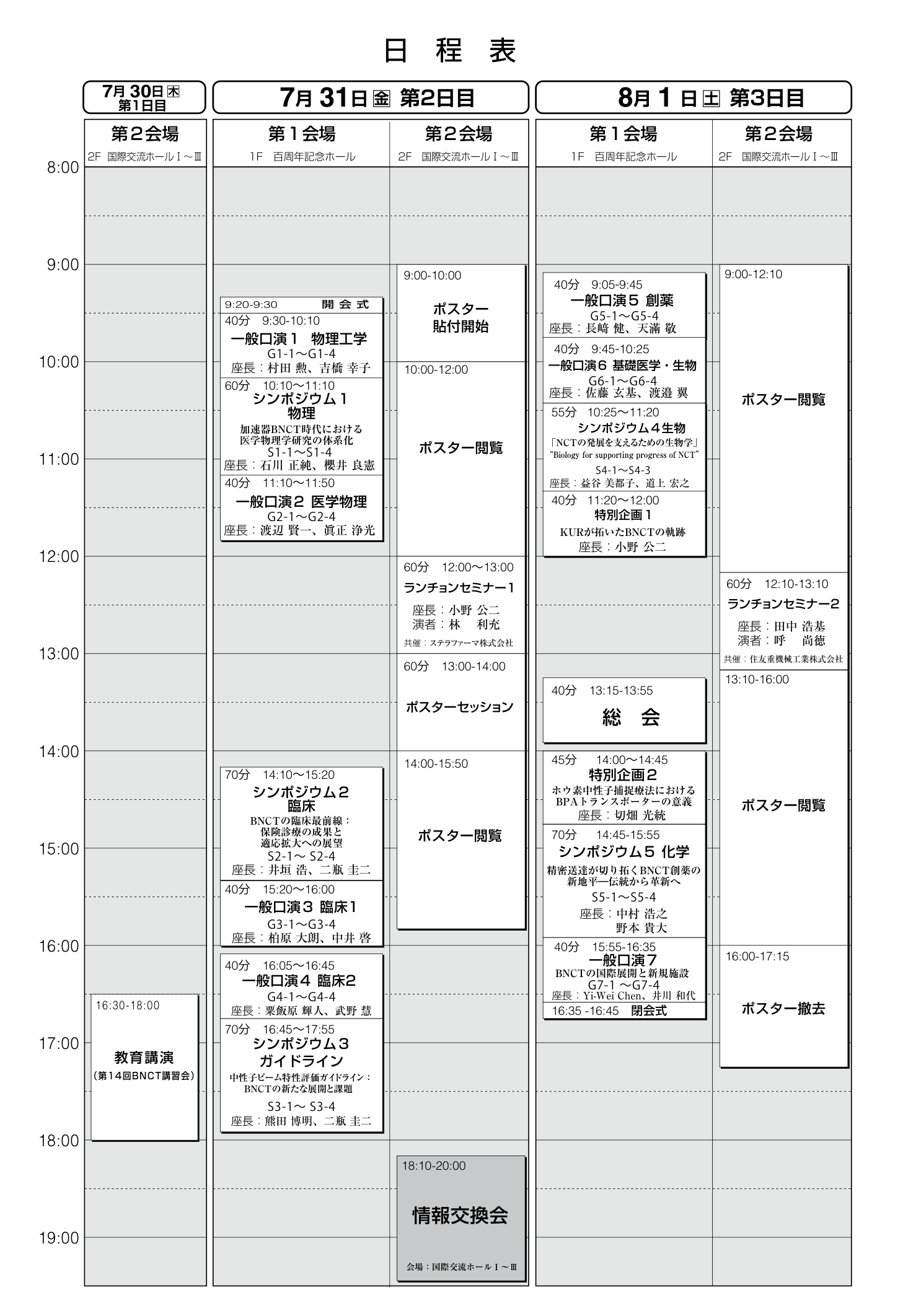 日程表